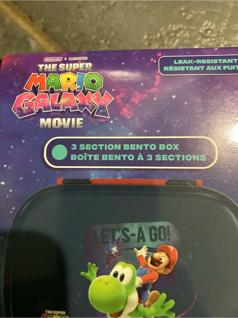 The Super Mario Galaxy Movie Black 3-Section Bento Box by Zak! Designs